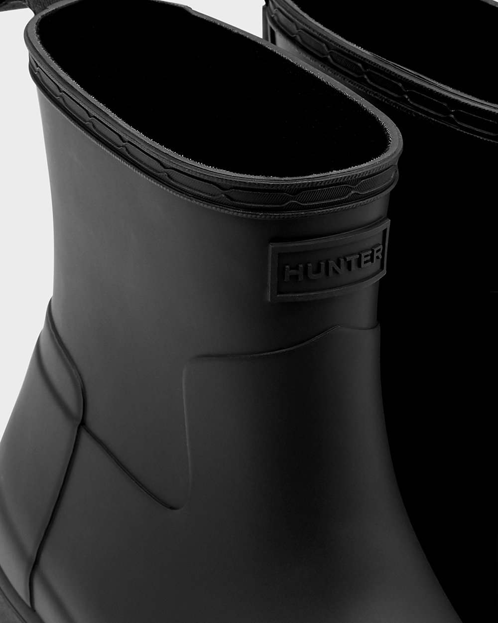 Hunter Topuklu Çizme Bayan Siyah - Refined Slim Fit Kısa Ankle - Türkiye WN9023714